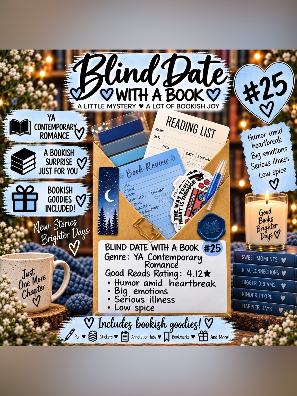 Blind Date With A Book #25 - YA Contemporary Romance Book & Accessories